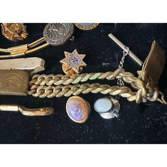 Bundle jewelry lot 100pc mens vintage antique cufflinks tie bars tacks 1lb 4oz - Picture 12 of 12